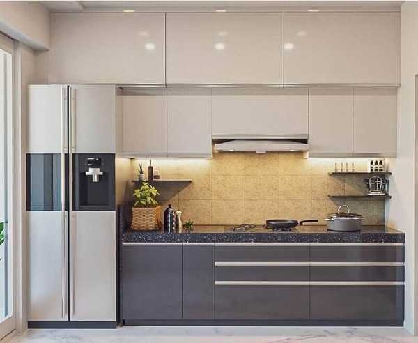 kitchen with white and gray combination